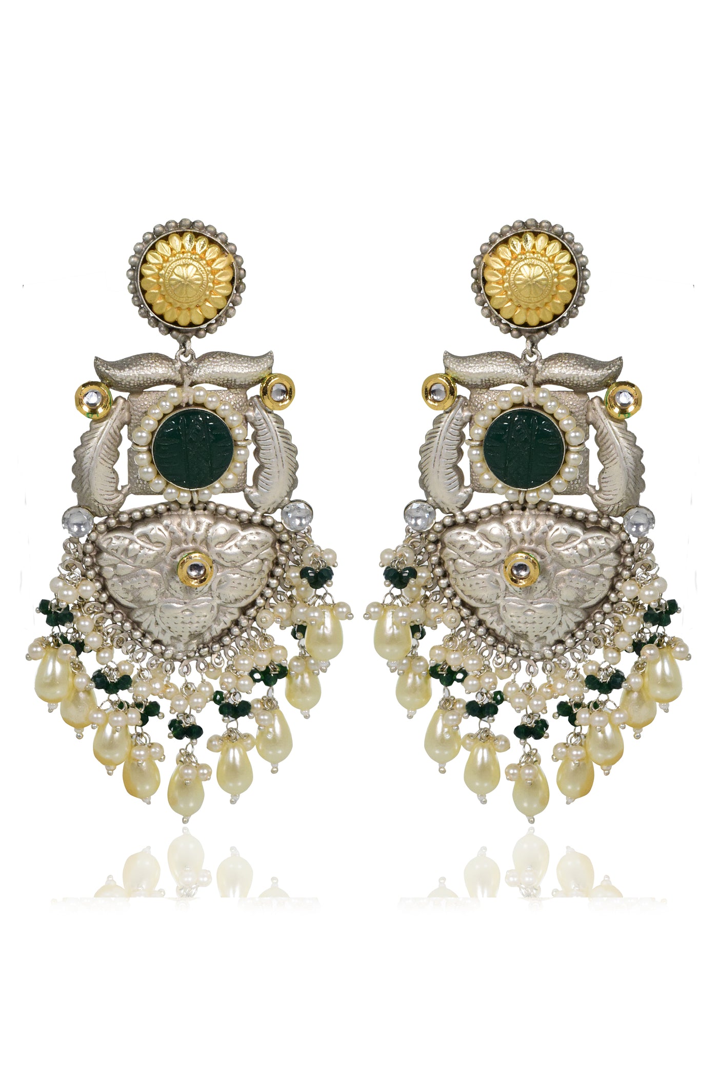 Tizora Ethnic Hand Embossed Traditional Earrings jewellery indian designer wear online shopping melange singapore
