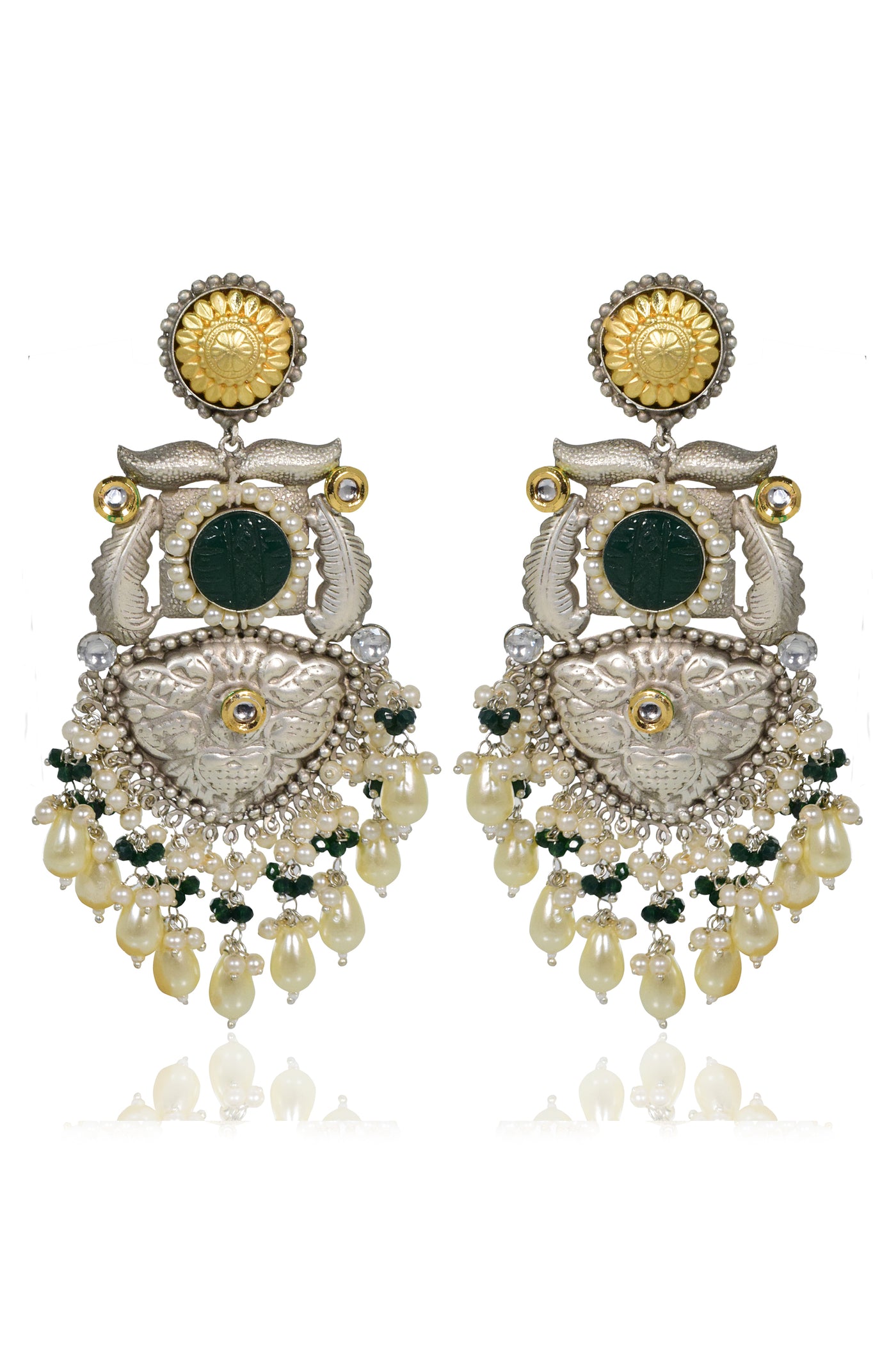 Tizora Ethnic Hand Embossed Traditional Earrings jewellery indian designer wear online shopping melange singapore