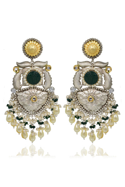 Tizora Ethnic Hand Embossed Traditional Earrings jewellery indian designer wear online shopping melange singapore