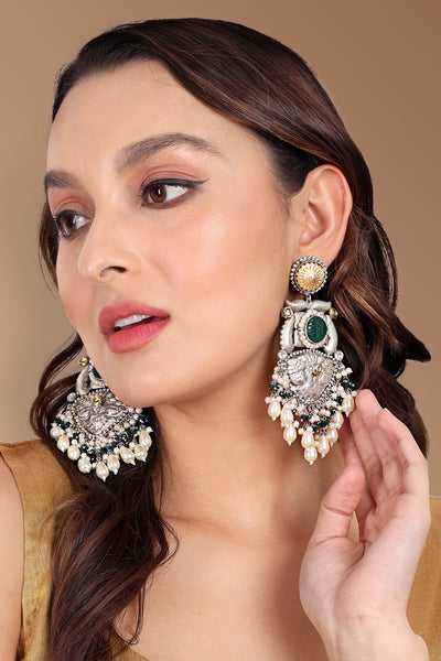 Tizora Ethnic Hand Embossed Traditional Earrings jewellery indian designer wear online shopping melange singapore