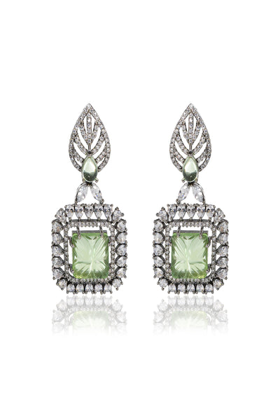 Tizora Green Stone Antique Earrings jewellery indian designer wear online shopping melange singapore