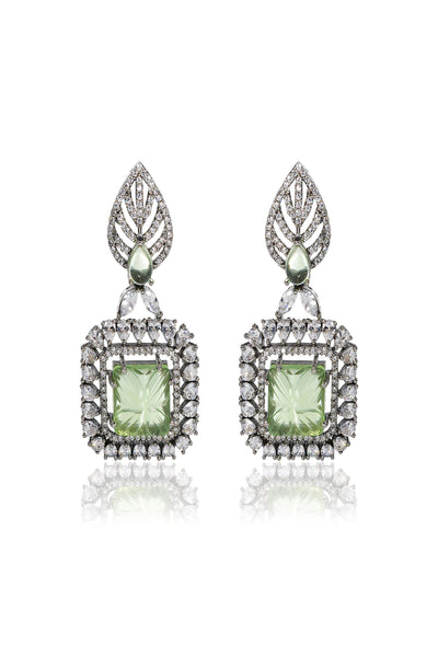 Tizora Green Stone Antique Earrings jewellery indian designer wear online shopping melange singapore