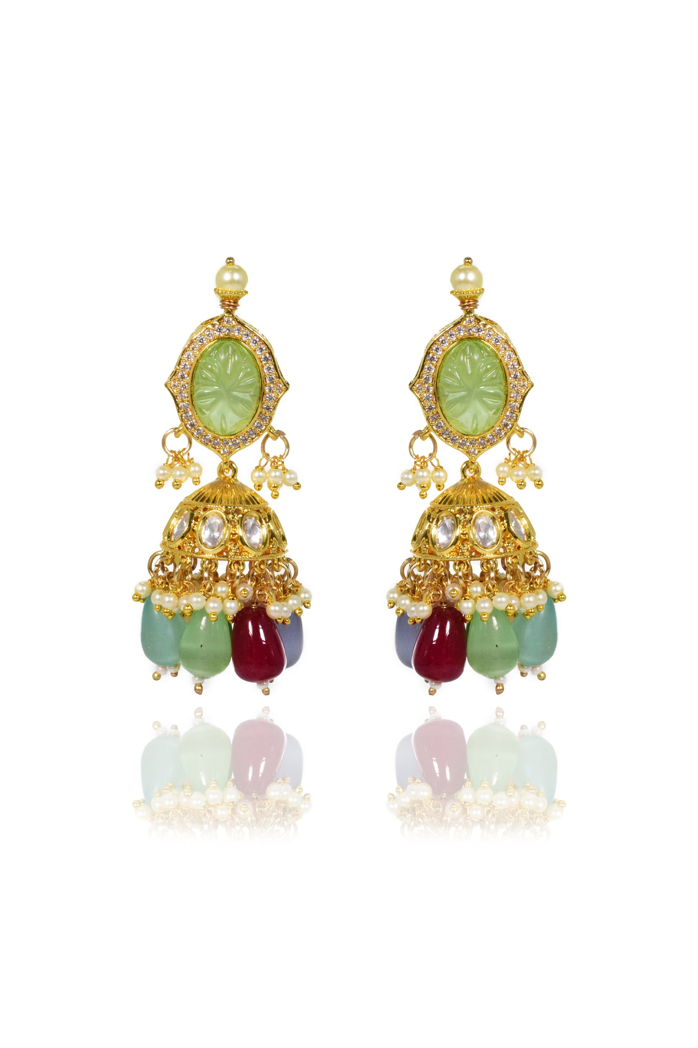 Tizora Multicolor Stone Jhumki jewellery indian designer wear online shopping melange singapore
