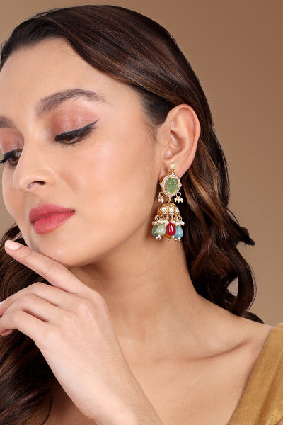 Tizora Multicolor Stone Jhumki jewellery indian designer wear online shopping melange singapore