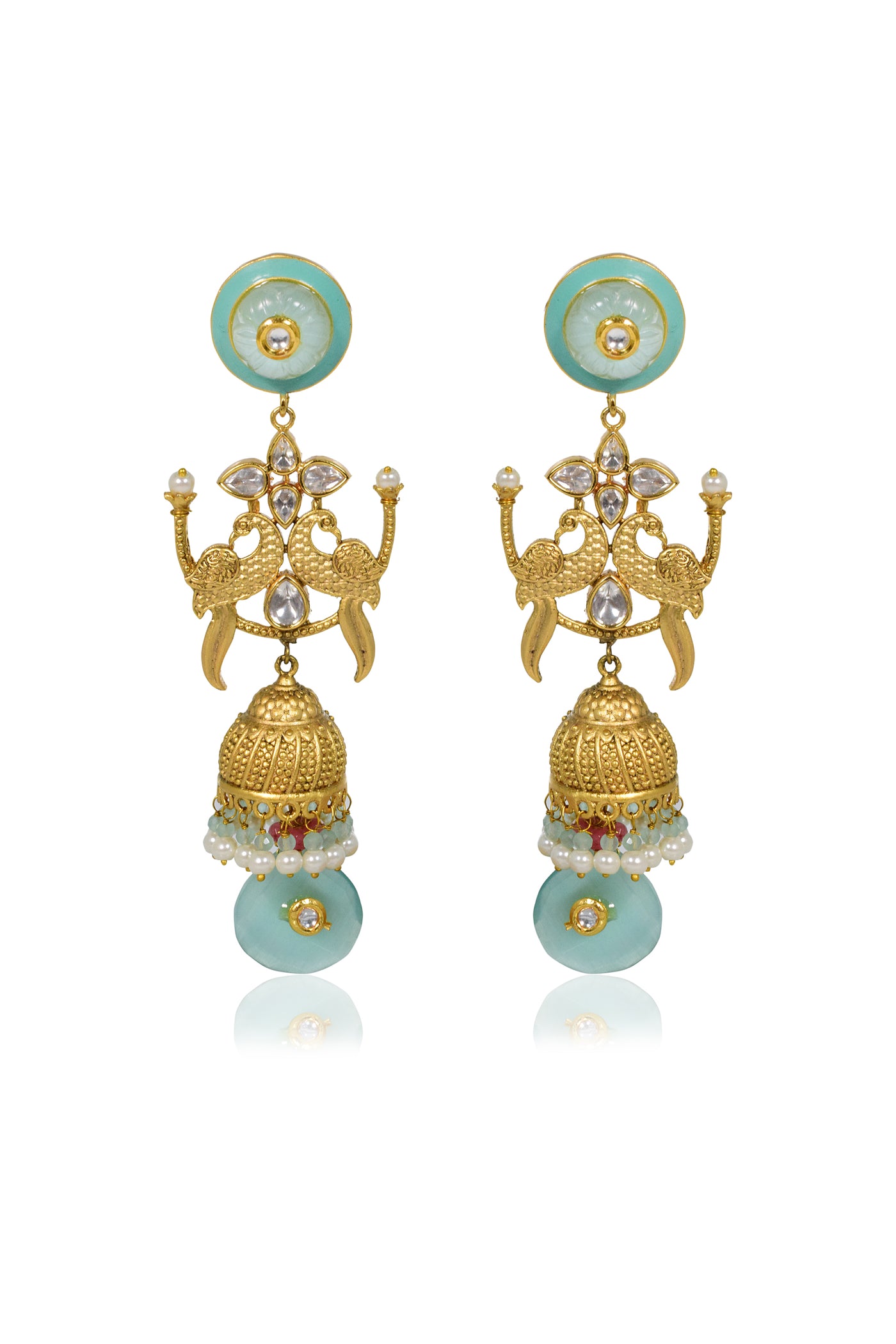 Tizora Peack Handcrafted Antique Jhumki Earrings jewellery indian designer wear online shopping melange singapore