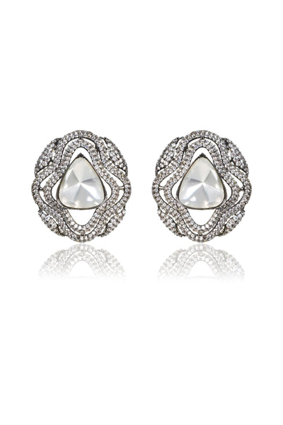 Tizora Polki Diamond Earring Tops jewellery indian designer wear online shopping melange singapore