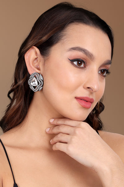 Tizora Polki Diamond Earring Tops jewellery indian designer wear online shopping melange singapore