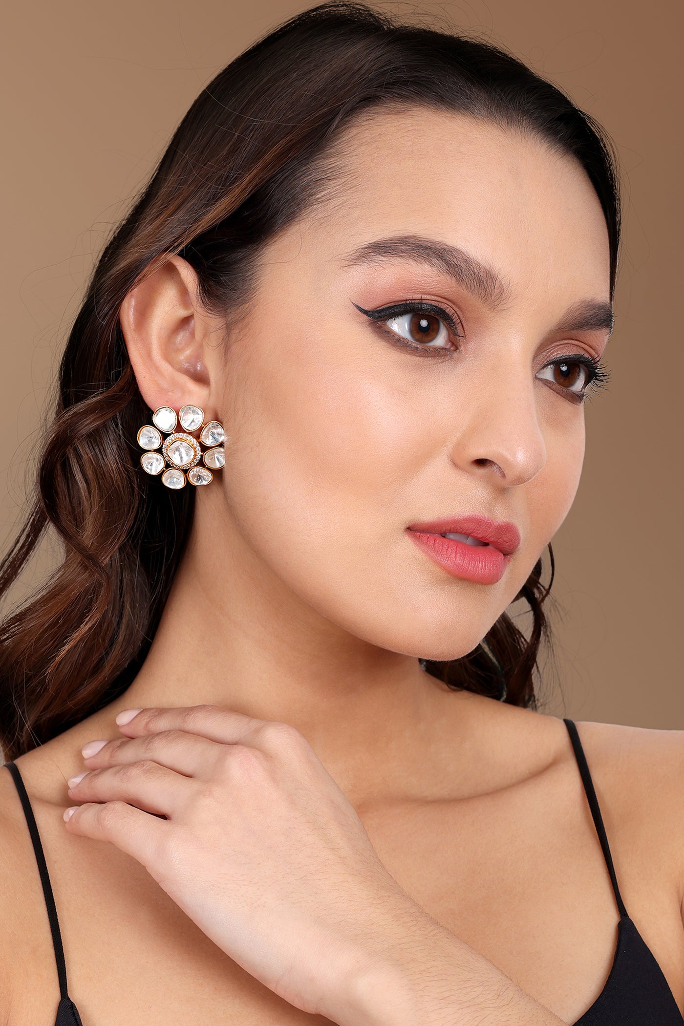 Tizora Polki Earring Tops jewellery indian designer wear online shopping melange singapore