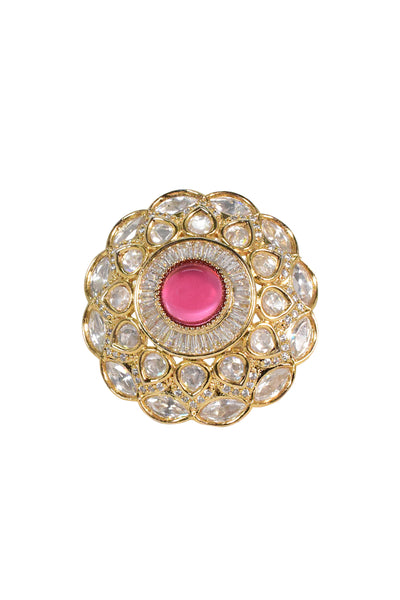 Tizora Red Polki Ring jewellery indian designer wear online shopping melange singapore