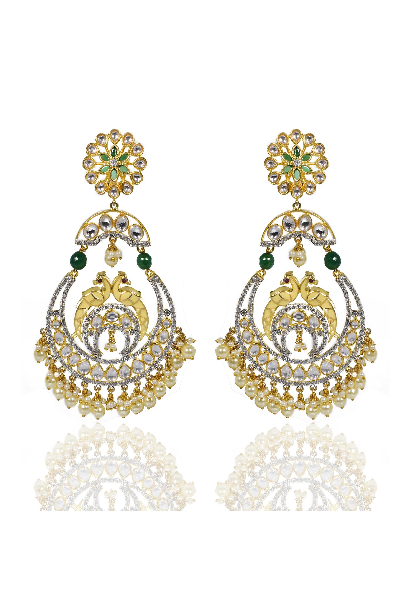 Tizora Yellow Meena Chandbali Earrings jewellery indian designer wear online shopping melange singapore