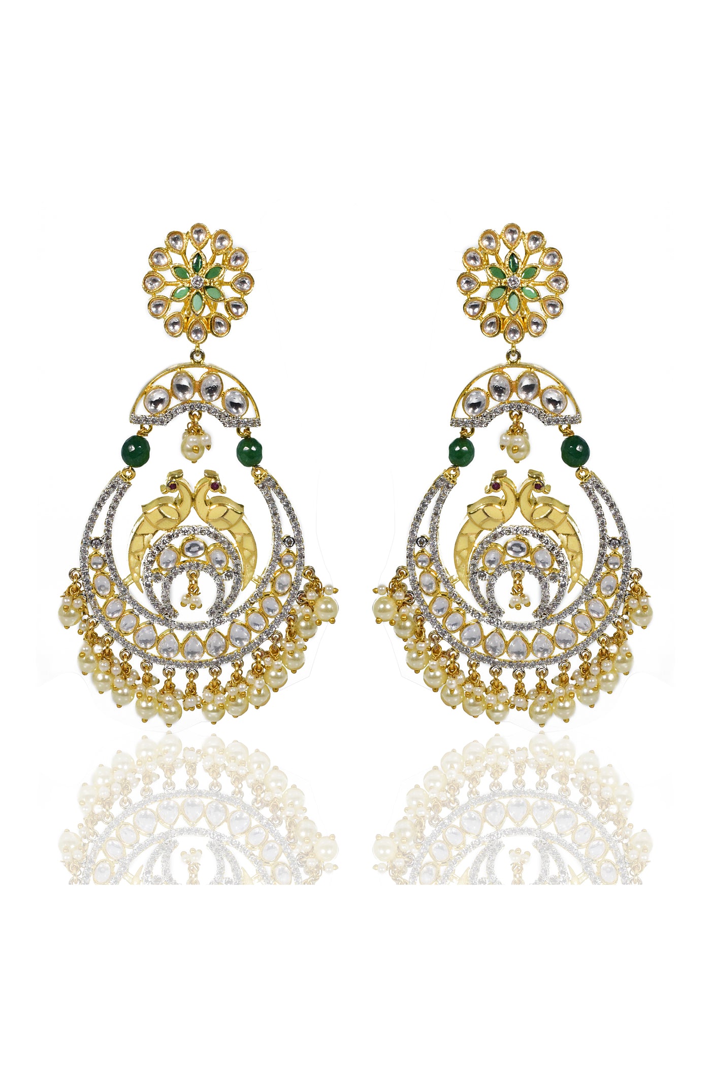 Tizora Yellow Meena Chandbali Earrings jewellery indian designer wear online shopping melange singapore