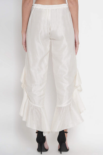 White Pants With Ruffle
