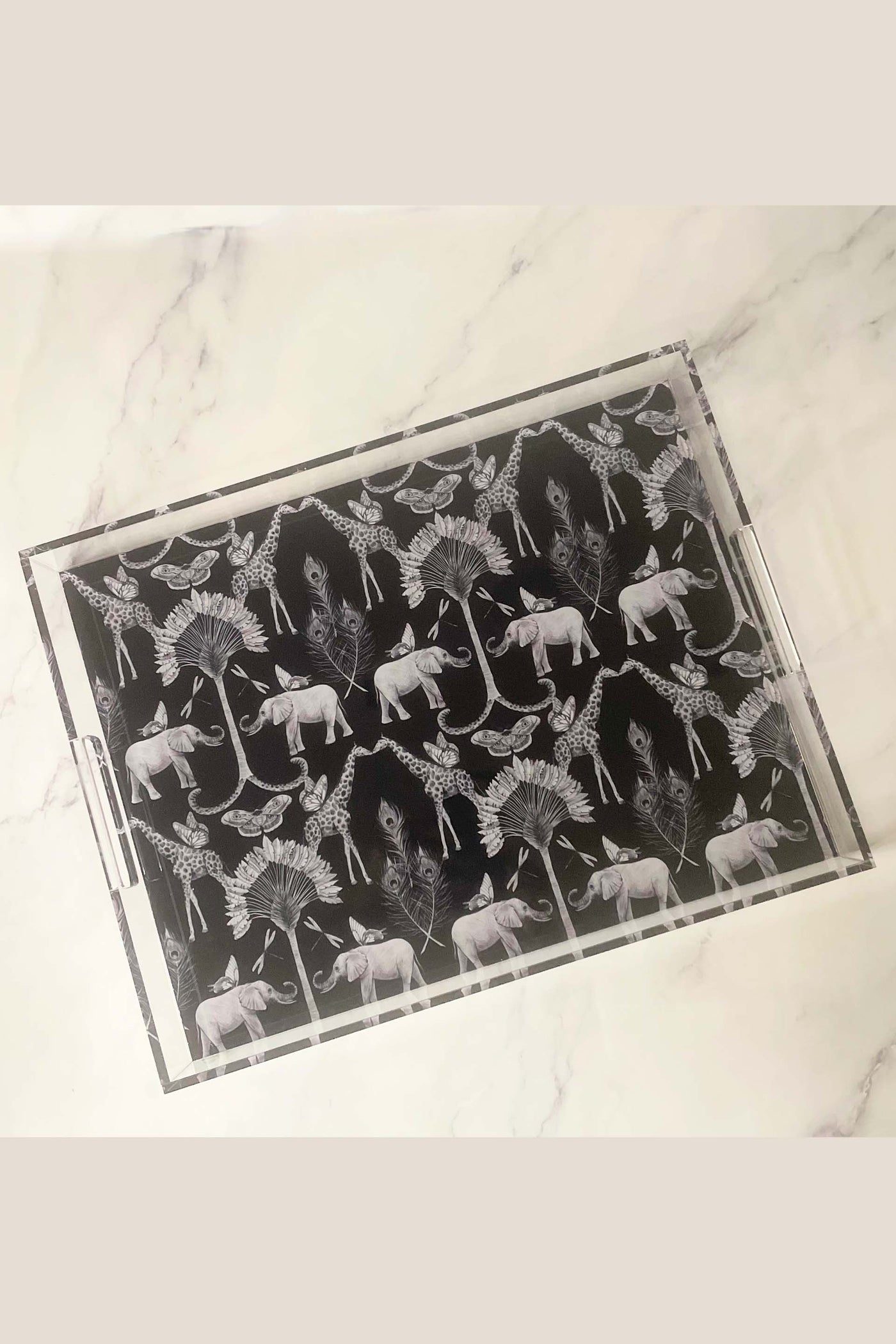 Acrylic Elephant Print Tray Large