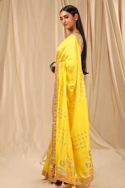 Utsava Lemon Yellow Paradise Saree indian designer wear online shopping melange singapore