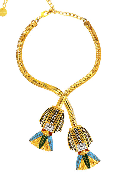 Valliyan Allure Egyptian Crossover Necklace fashion jewellery online shopping melange singapore indian designer wear