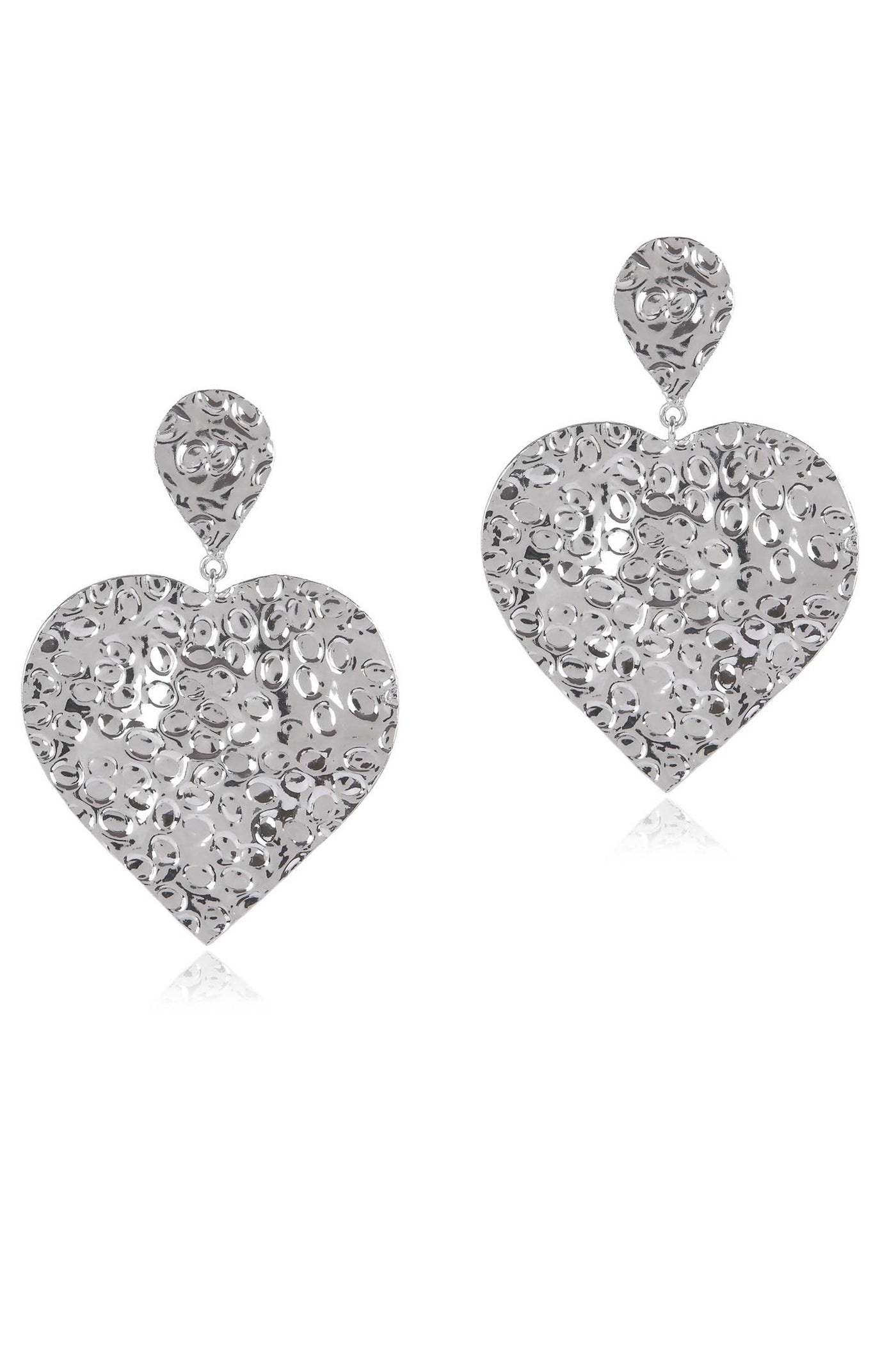 Valliyan beaten hearts earrings fashion jewellery online shopping melange singapore indian designer wear