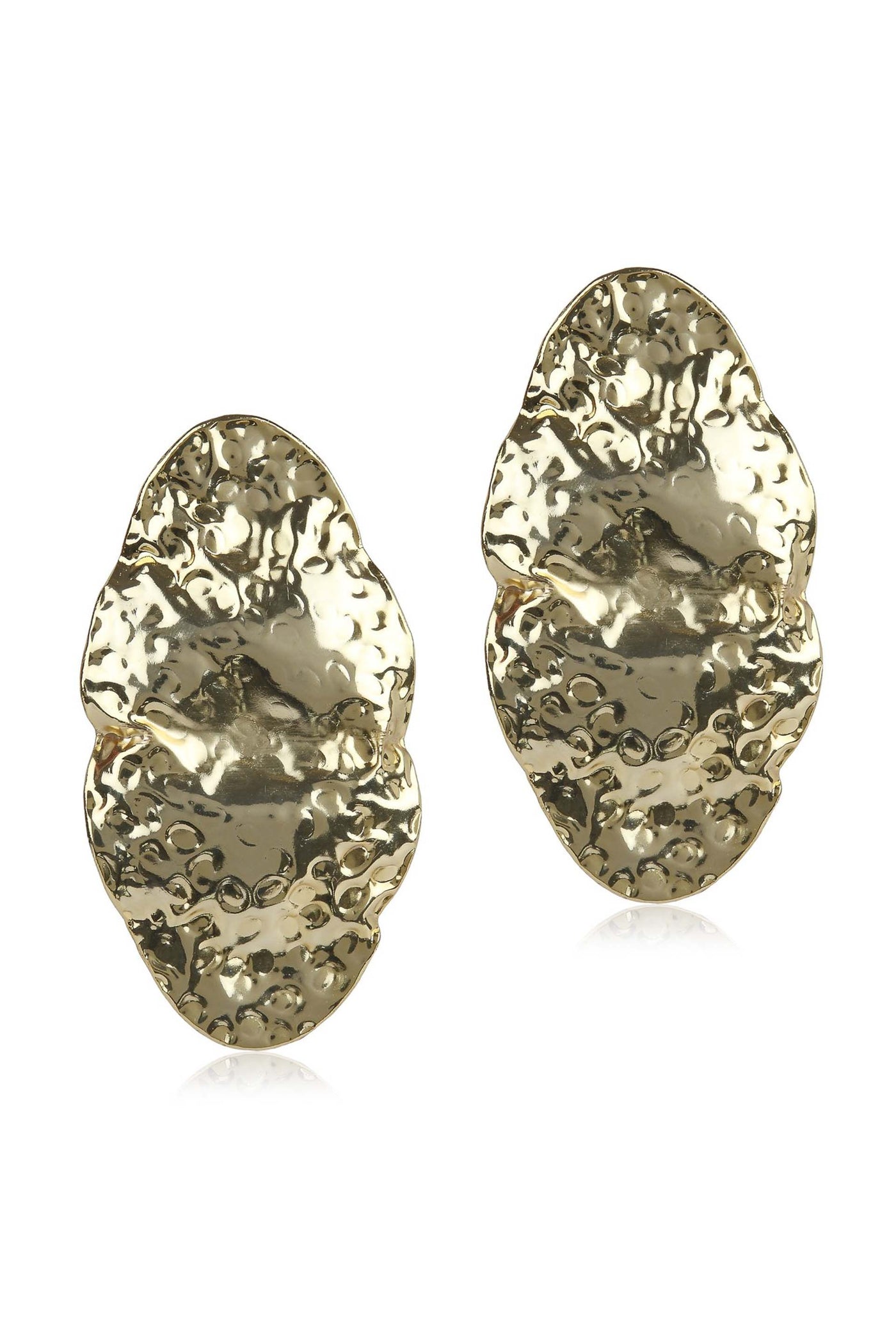 Valliyan beaten oval earring fashion jewellery online shopping melange singapore indian designer wear