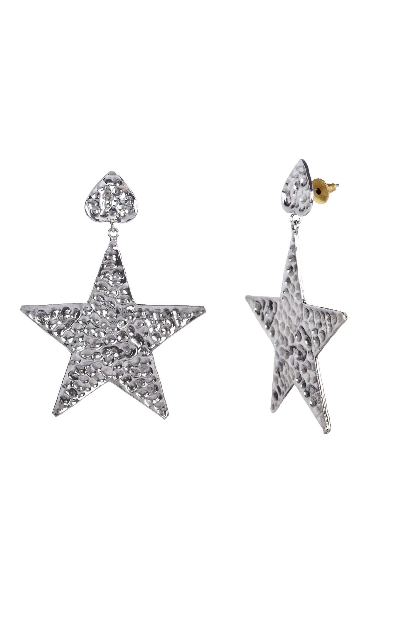 valliyan beaten star earrings fashion jewellery online shopping melange singapore indian designer wear