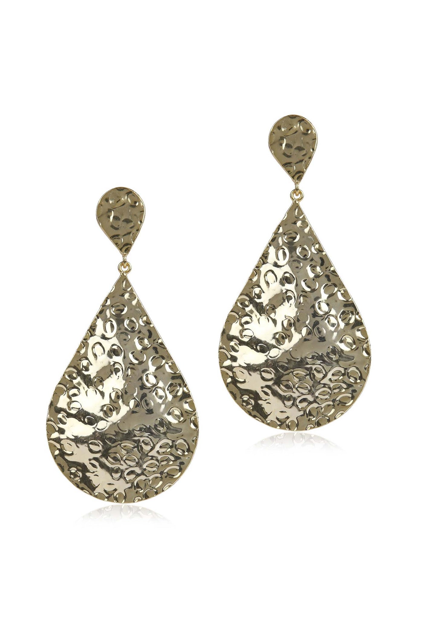 Valliyan beaten teardrop earring fashion jewellery online shopping melange singapore indian designer wear