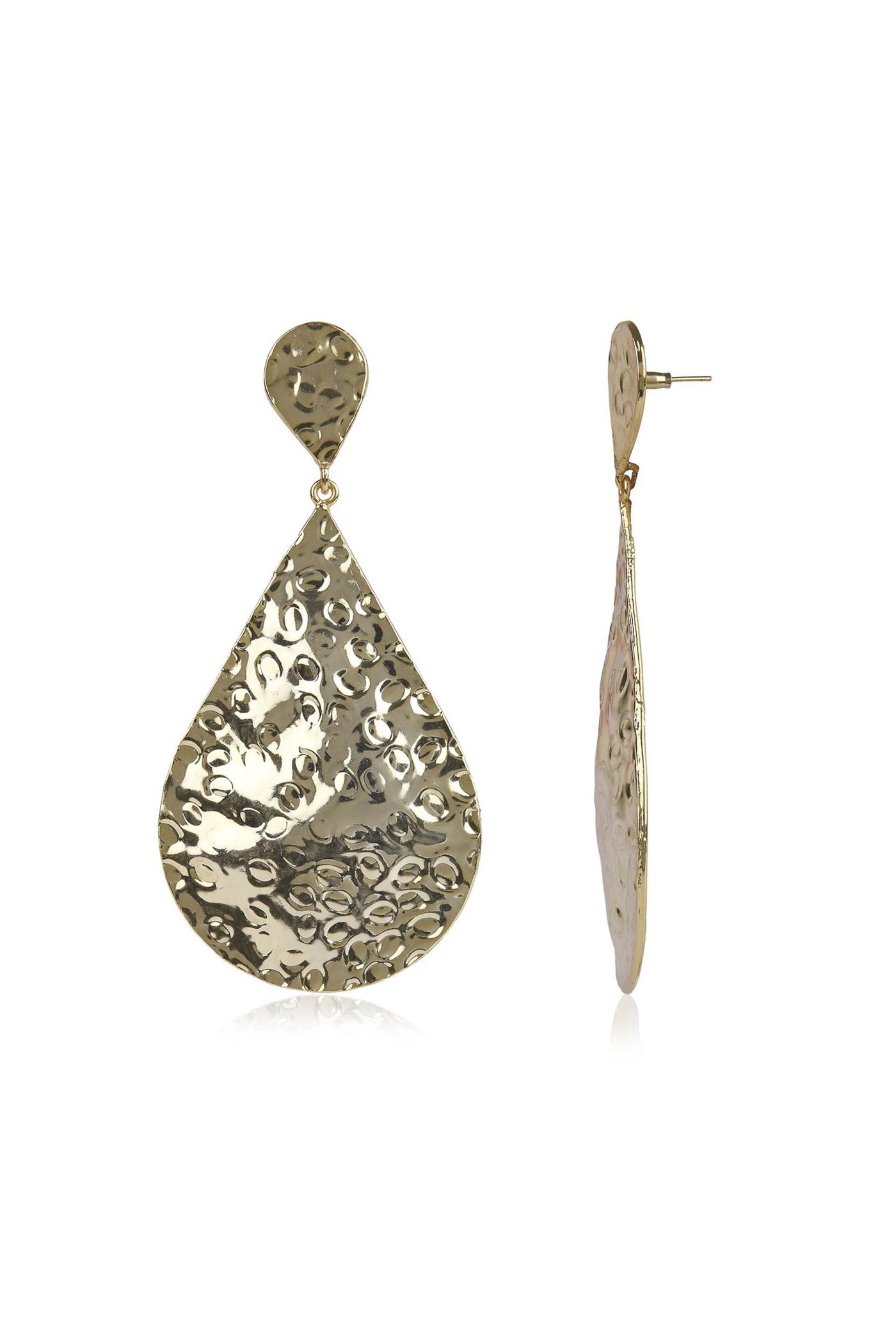 Valliyan beaten teardrop earring fashion jewellery online shopping melange singapore indian designer wear