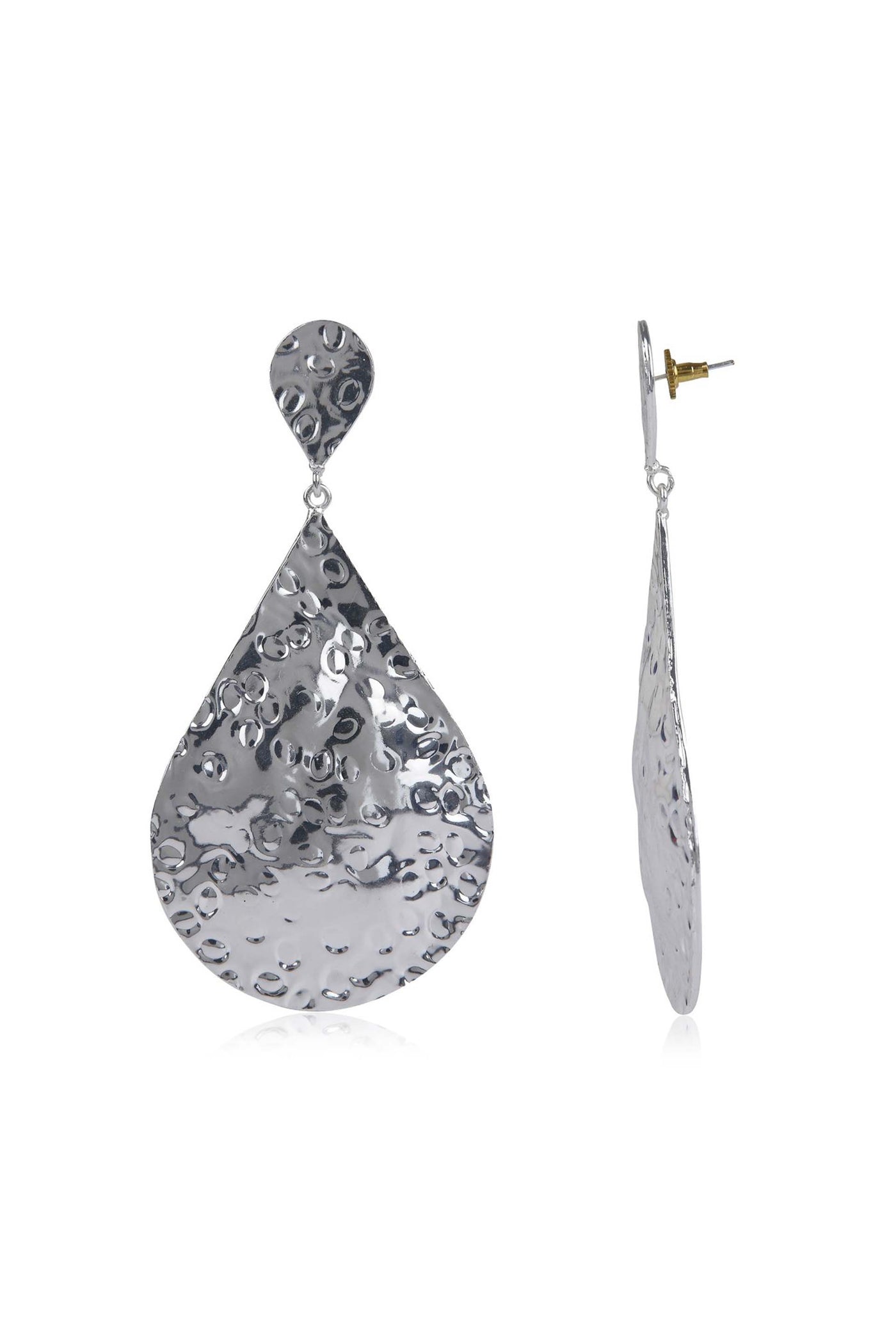 Valliyan beaten teardrop earring fashion jewellery online shopping melange singapore indian designer wear