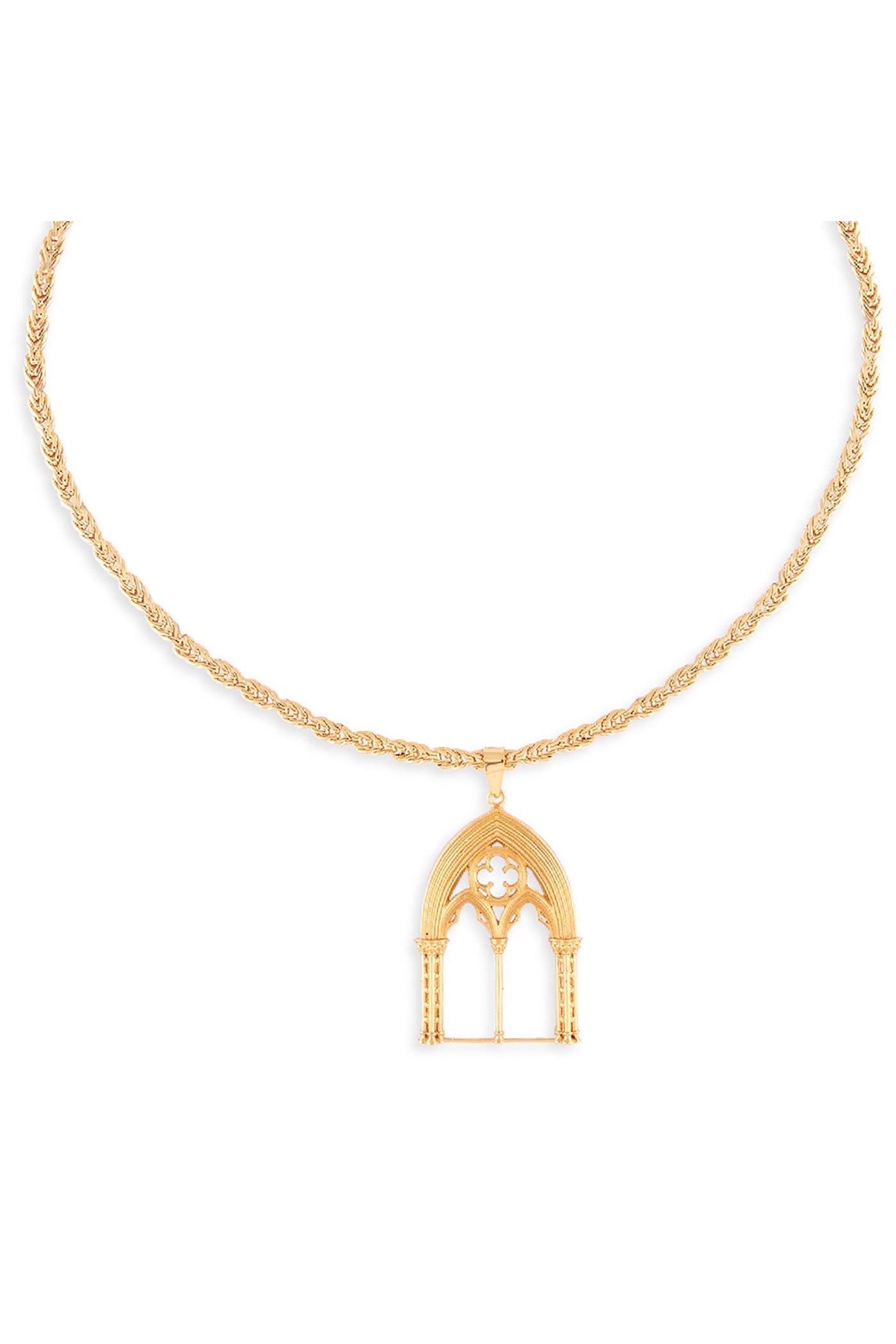 Valliyan Gold Cistine Chapel necklace fashion jewellery online shopping melange Singapore indian designer wear