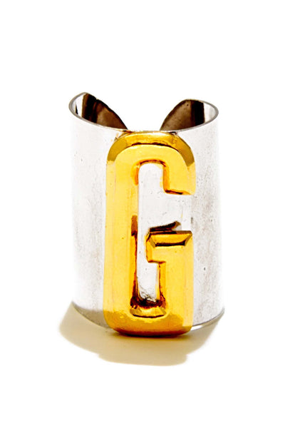 Valliyan G Letter ring fashion jewellery online shopping melange singapore indian designer wear
