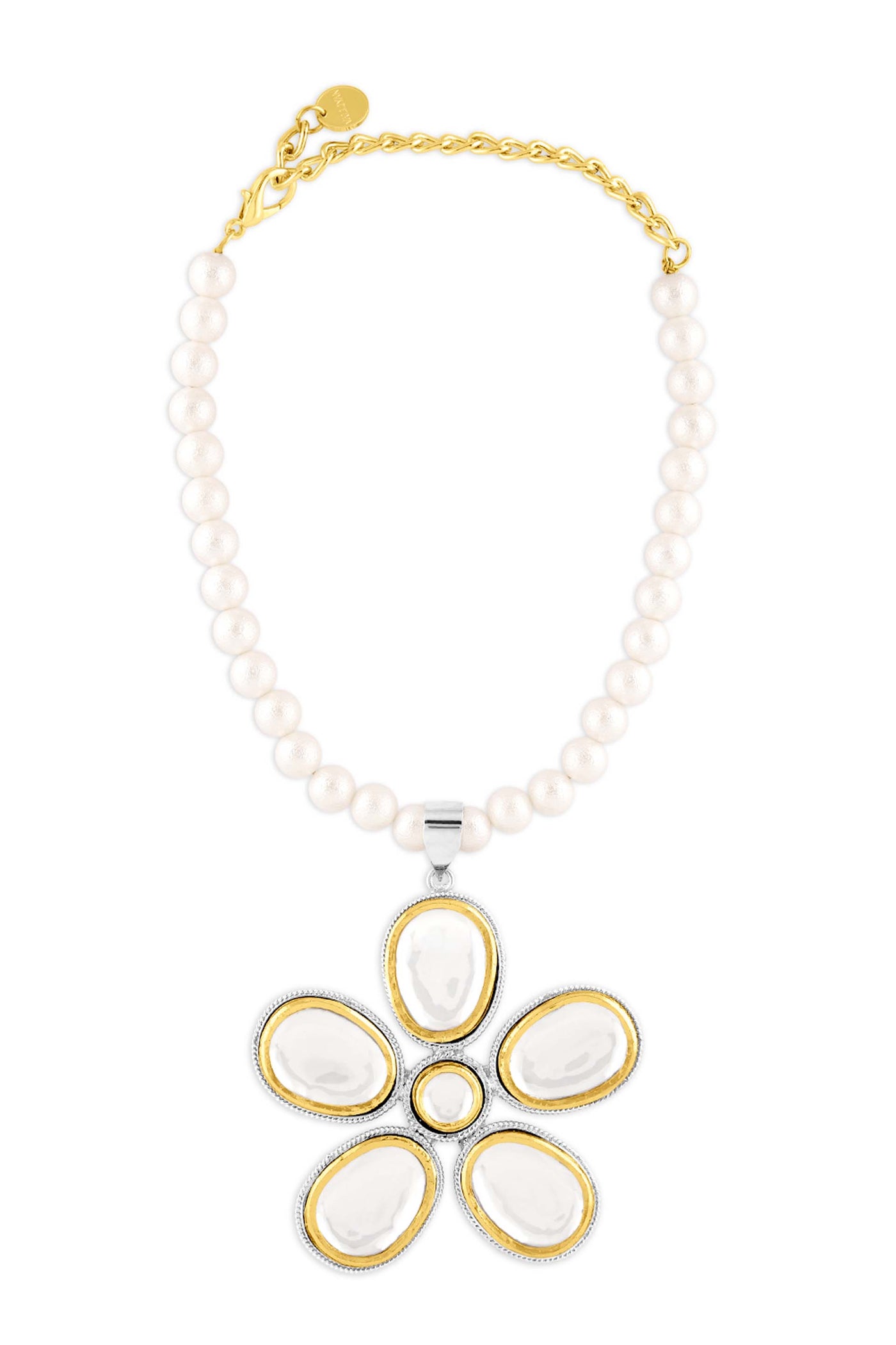 Valliyan polki flower necklace fashion jewellery online shopping melange singapore indian designer wear