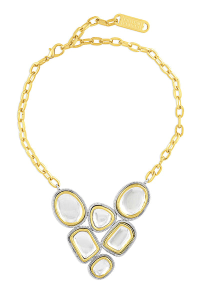 Valliyan polki heart necklace fashion jewellery online shopping melange singapore indian designer wear