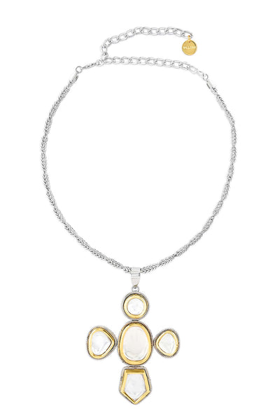 Valliyan polki church necklace fashion jewellery online shopping melange singapore Indian designer wear