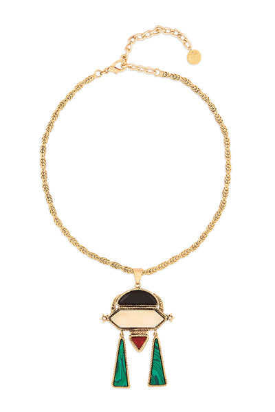 Valliyan Gold Deco space ship  necklace fashion jewellery online shopping melange singapore indian designer wear