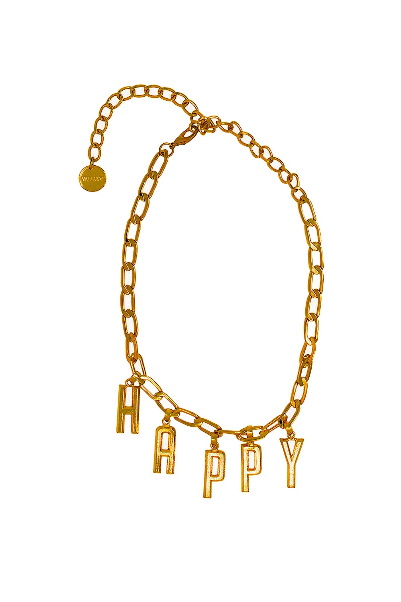 Valliyan Word Power Happy Necklace Gold  fashion jewellery online shopping melange singapore indian designer wear
