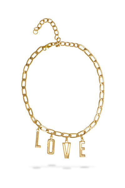 Valliyan Gold Word Power Love Necklace (GOLD) fashion jewellery online shopping melange singapore indian designer wear