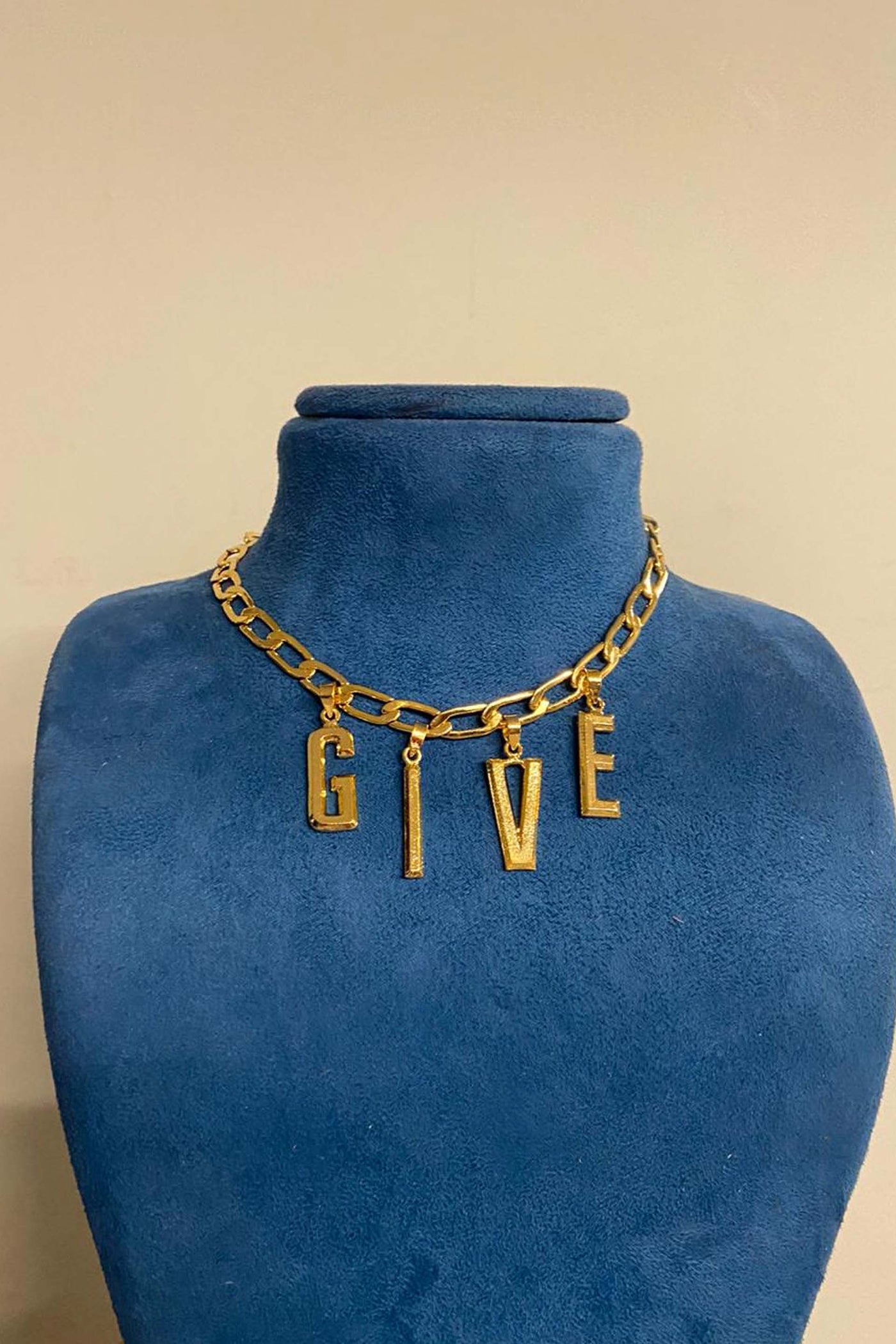 Valliyan word power GIVE Necklace Gold fashion jewellery online shopping melange singapore indian designer wear