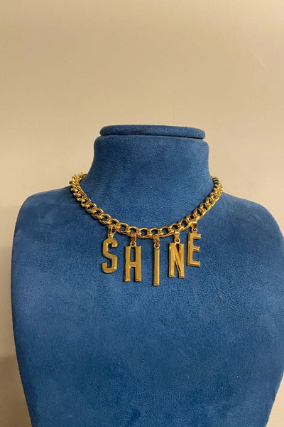 Valliyan word power SHINE Necklace Gold fashion jewellery online shopping melange singapore indian designer wear