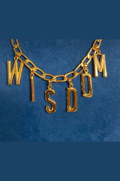 Valliyan Gold word power WISDOM Necklace fashion jewellery online shopping melange singapore indian designer wear