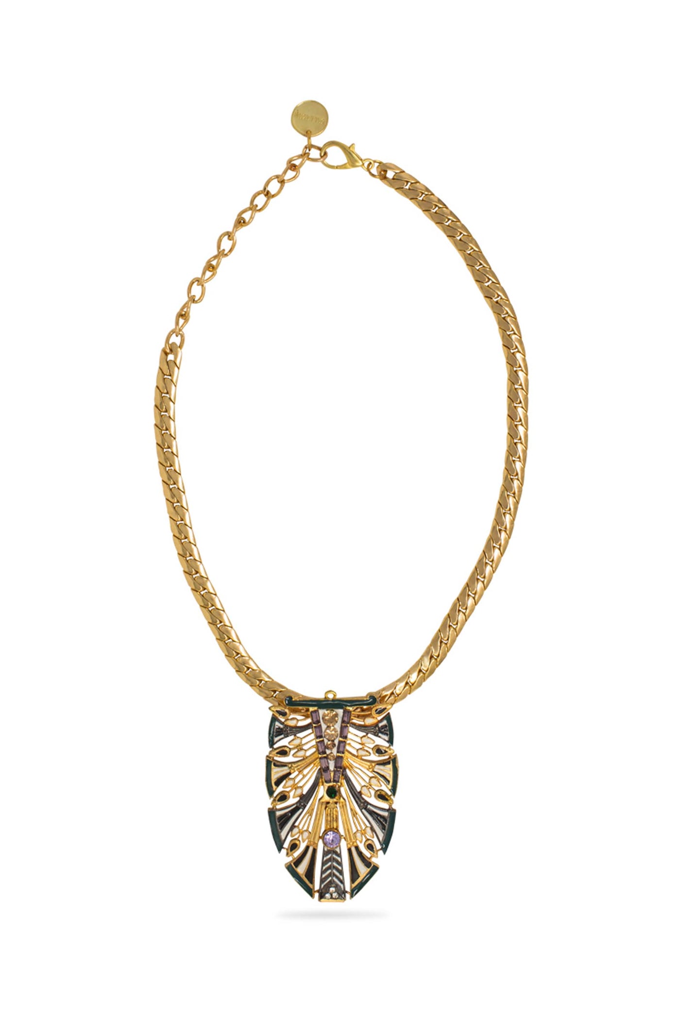 Valliyan Green Egyptian Pendant Necklace fashion jewellery online shopping melange singapore indian designer wear