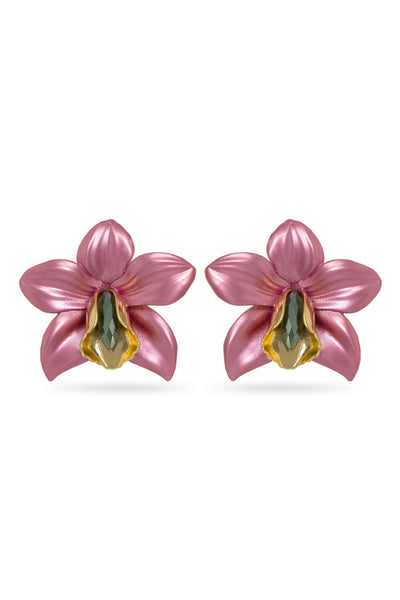 valliyan orchid earrings fashion jewellery online shopping melange singapore Indian designer wear