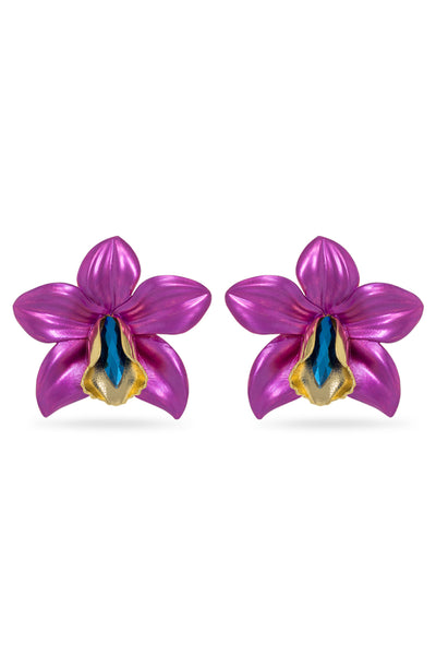 valliyan orchid earrings fashion jewellery online shopping melange singapore Indian designer wear