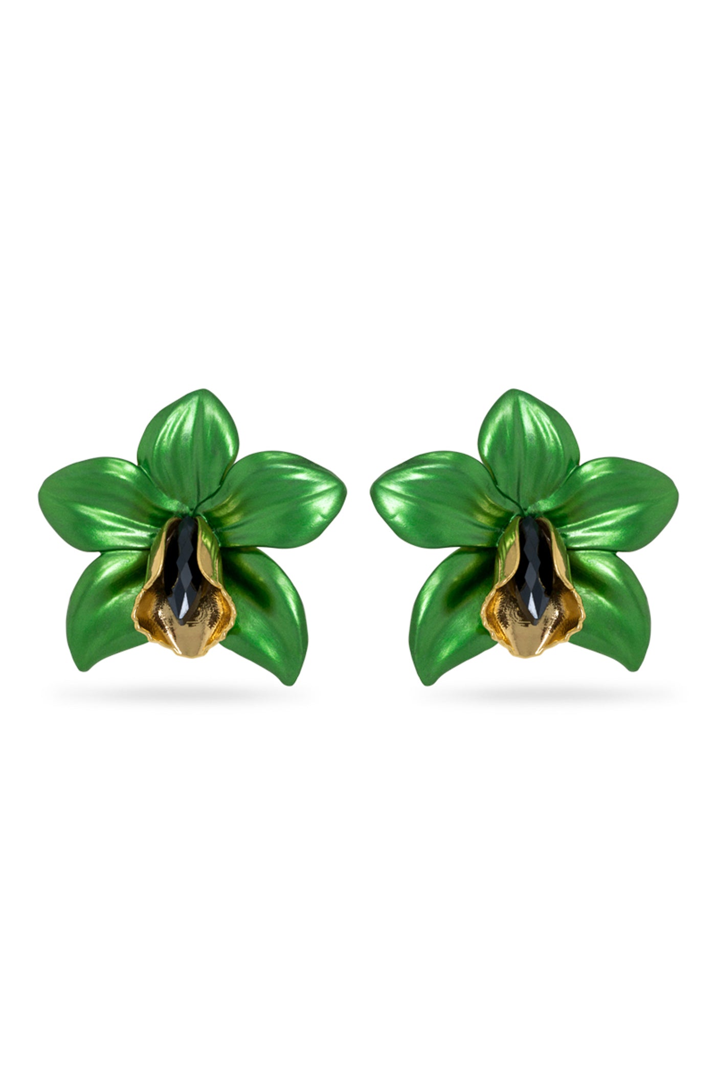 Valliyan metallic orchid earrings fashion jewellery online shopping melange singapore indian designer wear