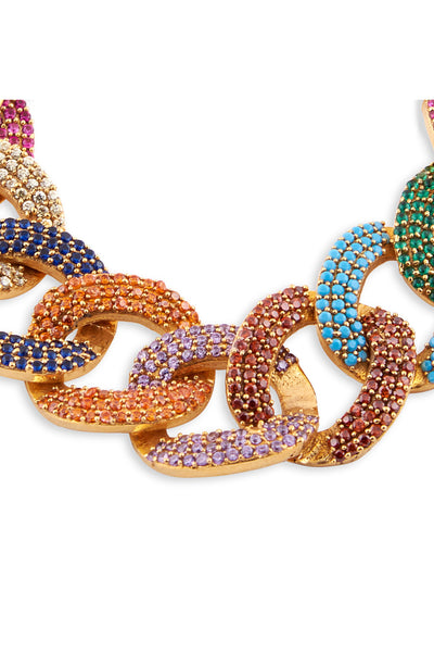 Valliyan multi colour cuban bracelet fashion jewellery online shopping melange singapore indian designer wear