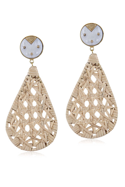 Valliyan organic drop cane earrings fashion jewellery online shopping melange singapore indian designer wear