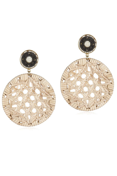 Valliyan organic round cane earrings fashion jewellery online shopping melange singapore indian designer wear