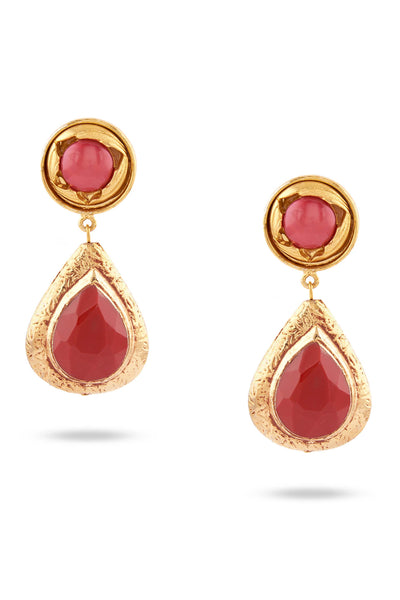 Valliyan Picasso drop earrings pink fashion jewellery online shopping melange Singapore indian designer wear