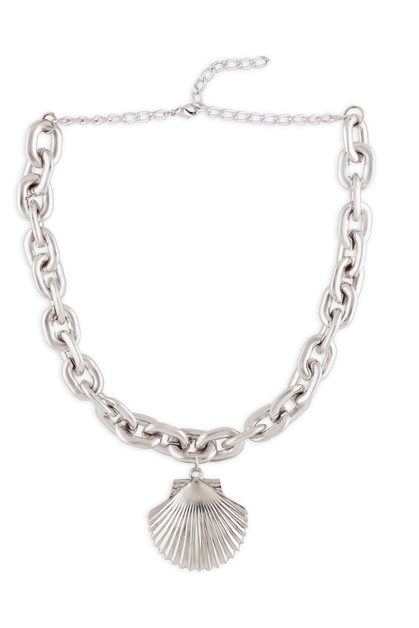 Valliyan SILVER SHELL PENDANT NECKLACE fashion jewellery online shopping melange singapore indian designer wear