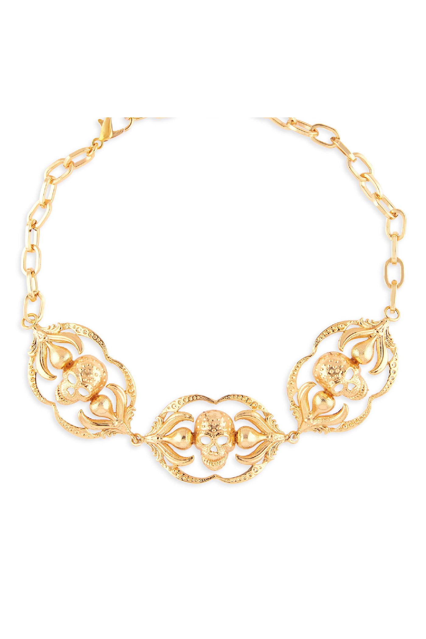Valliyan gold skull garden choker fashion jewellery online shopping melange singapore indian designer wear