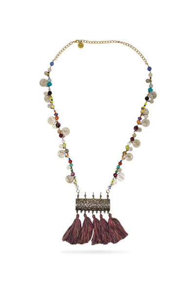 Valliyan silver modern tribal boho necklace fashion jewellery online shopping melange singapore indian designer wear
