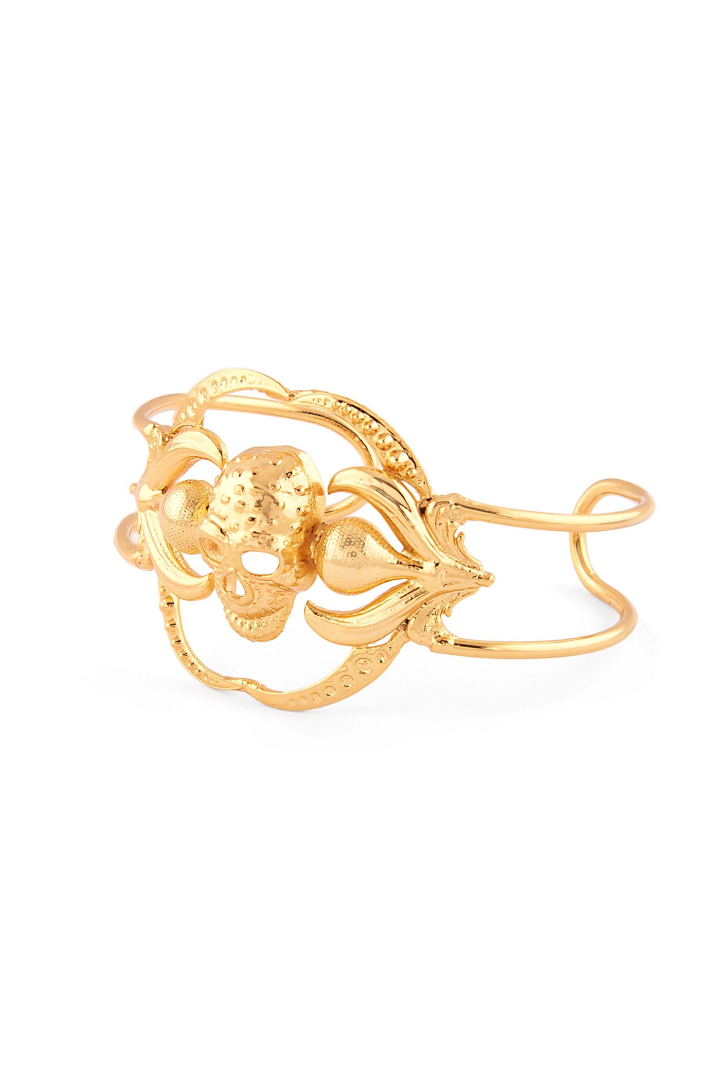 Valliyan skull handcuff gold fashion jewellery online shopping melange singapore indian designer wear