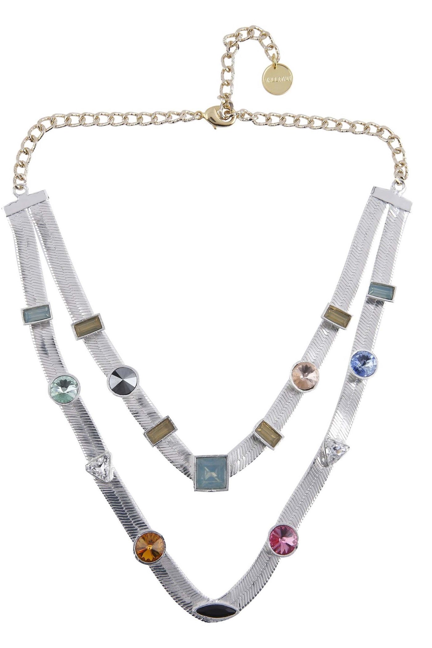 Valliyan Two Layer Candy Necklace Silver