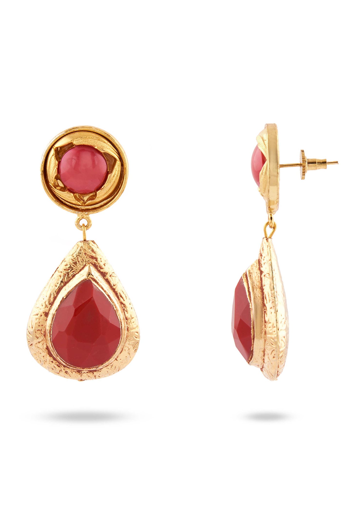 Valliyan Picasso drop earrings pink fashion jewellery online shopping melange Singapore indian designer wear
